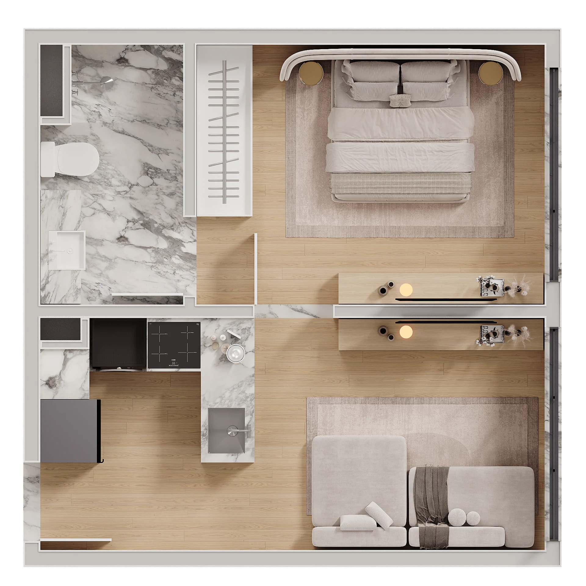 Planta oficial de 1 Quarto
