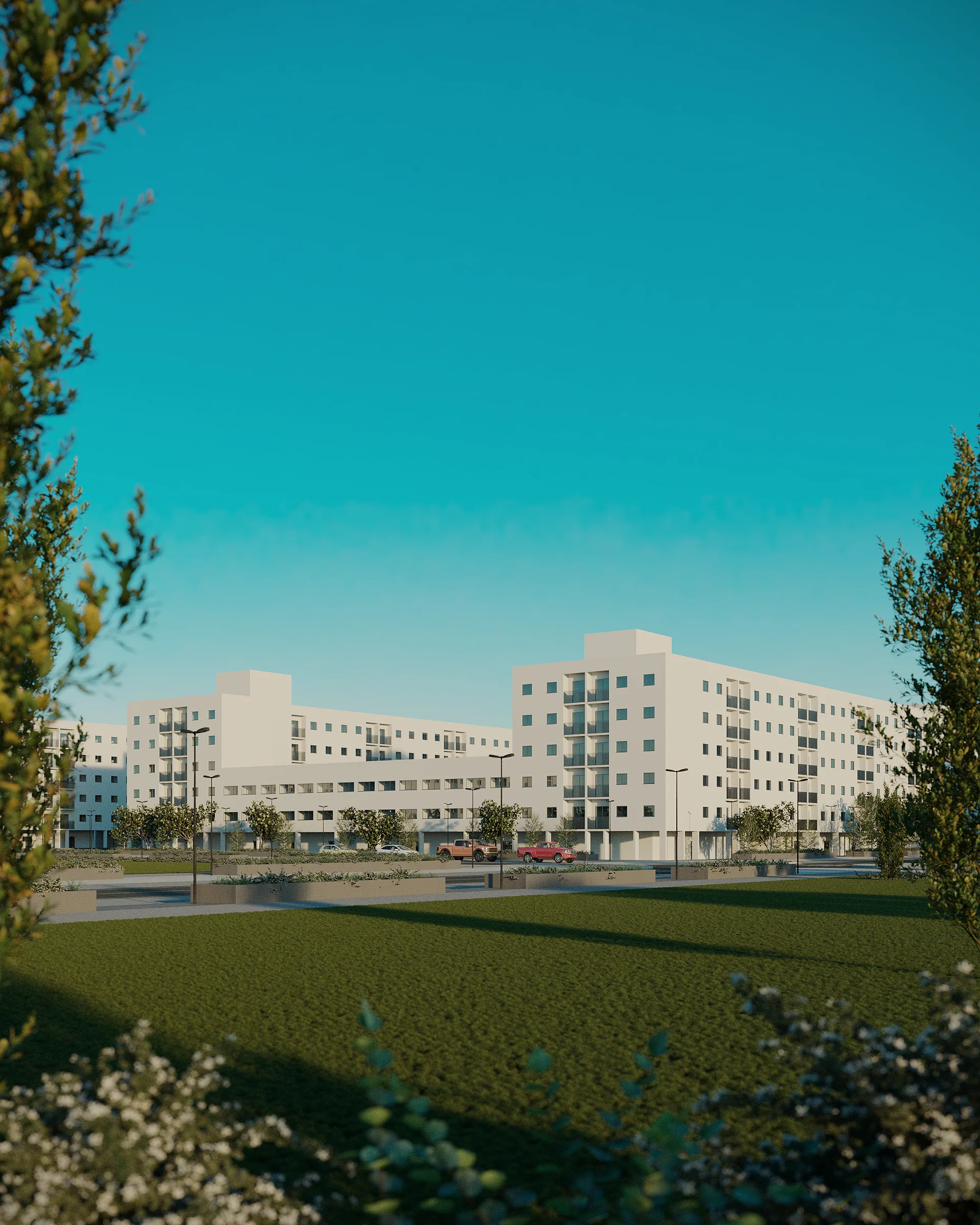 Residencial Conquista ao pôr do sol — vista 1